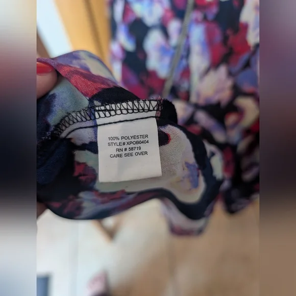 NY Collection Floral Women's Top - Black, Purple, Red - Picture 5 of 6